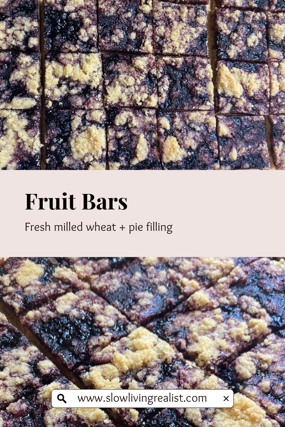 Fresh Milled Wheat Fruit Bars with Pie Filling